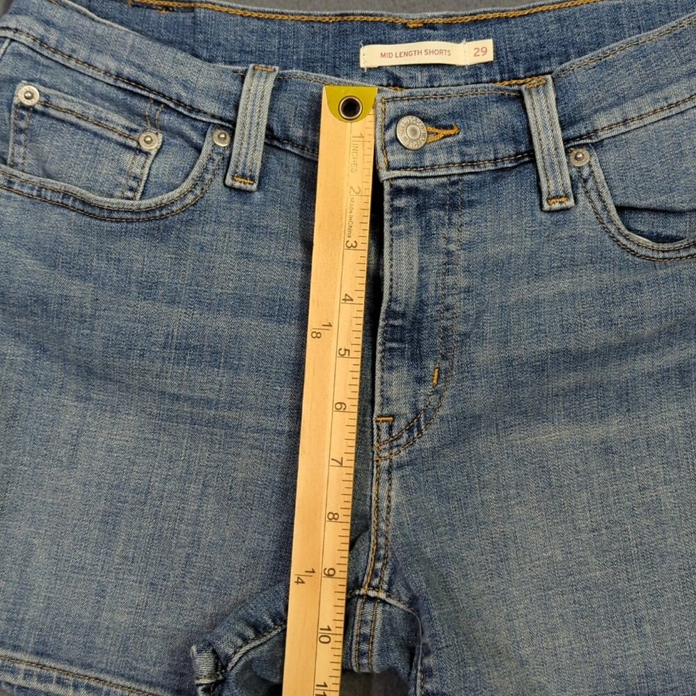 Levi's Jean Shorts Women's 29 Blue Mid Length Shorts Denim - Picture 5 of 11